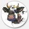 Designart - Beautiful Cat Watercolor Graphic' Ultra Glossy Animal Oversized Metal Circle Wall Art